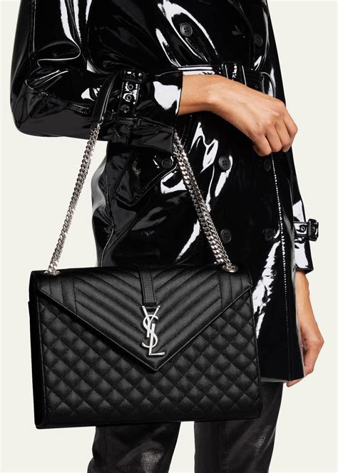 ysl chevron envelope large|st laurent envelope triquilt.